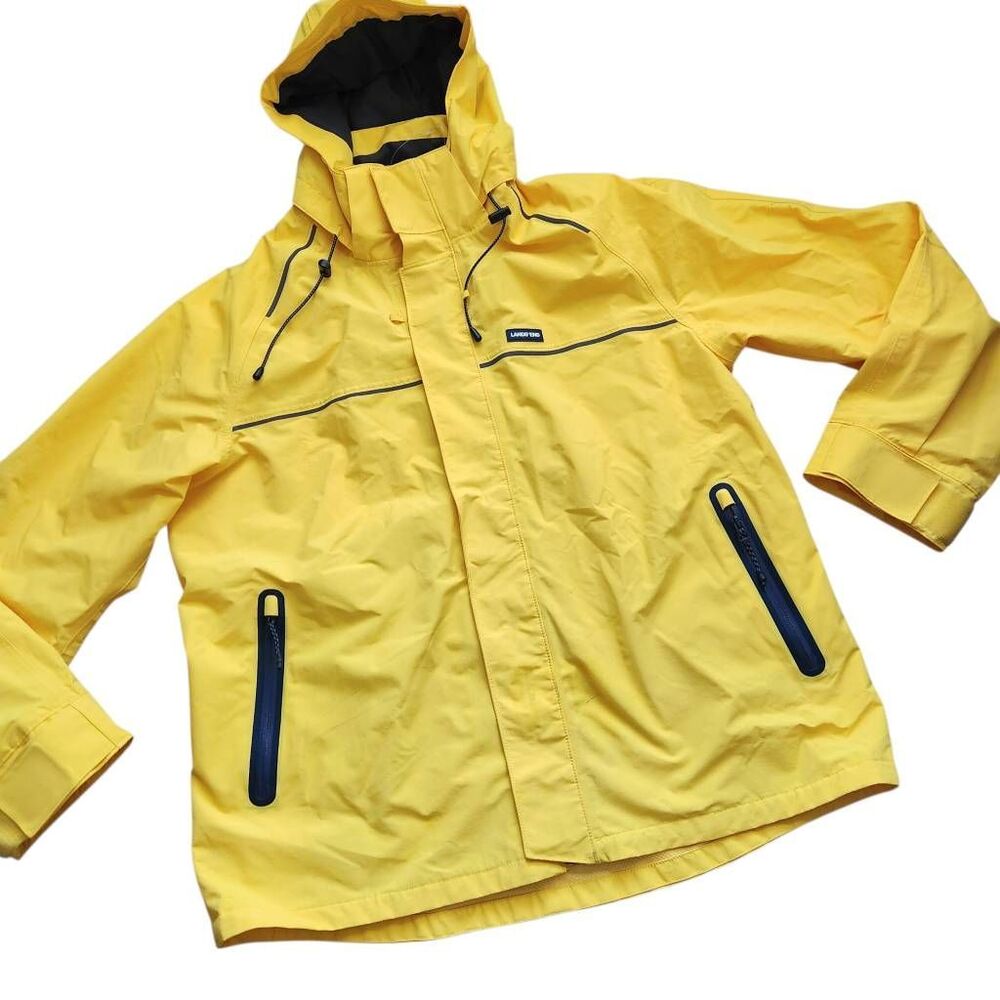 Lands End Jacket Mens Large Squall System Shell Waterproof Windproof Hooded Rain